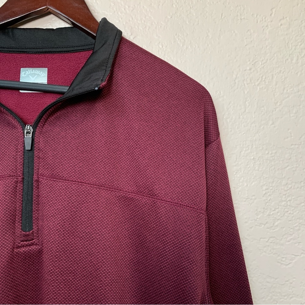 Men's Callaway 1/4 Zip Pullover Sweatshirt XL Maroon Polyester Golf Golfer